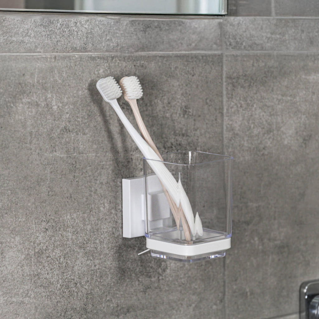 Fusion-Loc Matte White Style Suction Bathroom Tumbler - Image 3 of 3