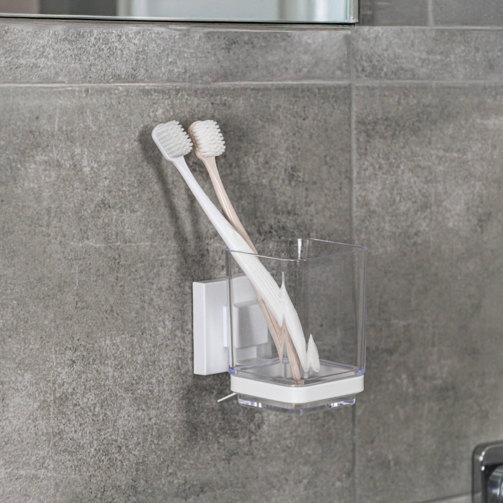 Fusion-Loc Matte White Style Suction Bathroom Tumbler - Image 3 of 3