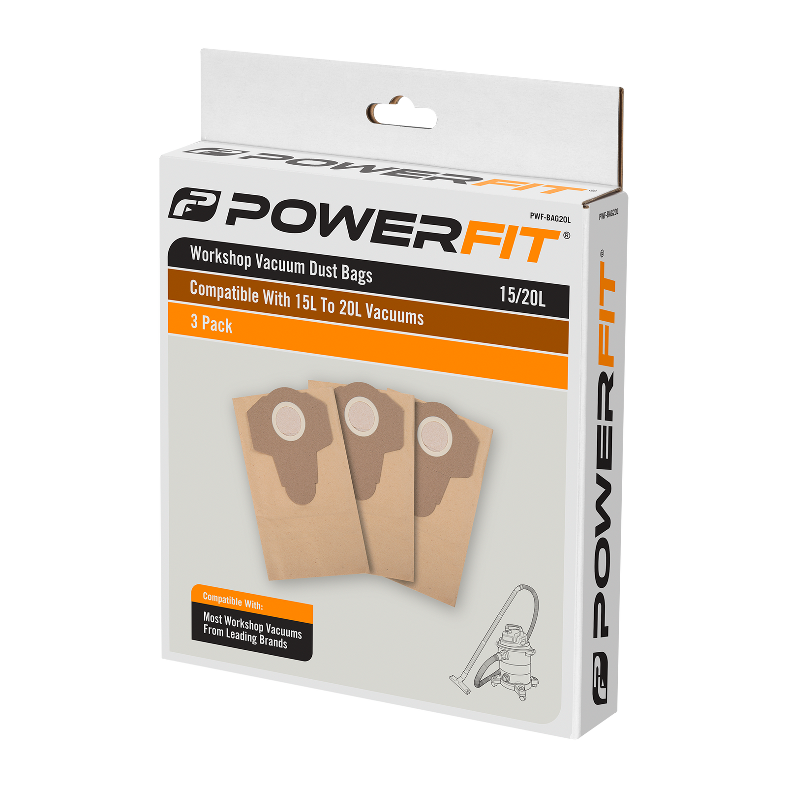Powerfit 20L Dust Bag - 3 Pack - Image 1 of 2
