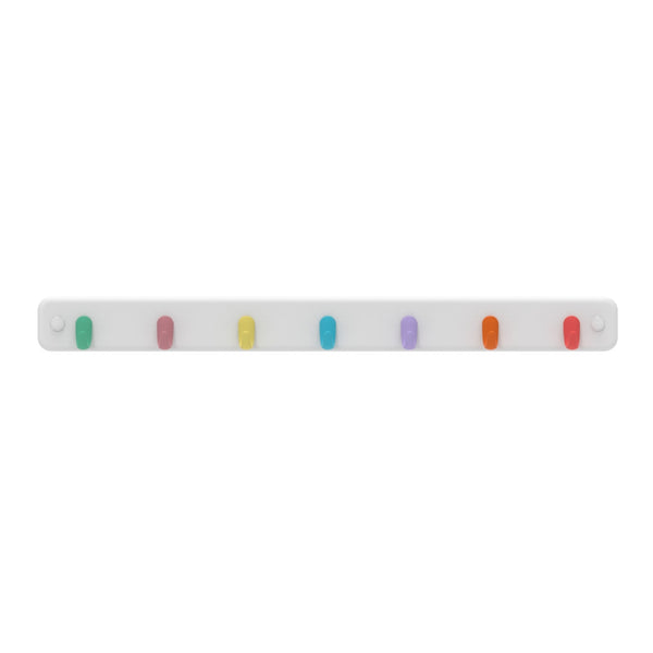 MODE 7 Pastel Hooks On White Board Key Rack