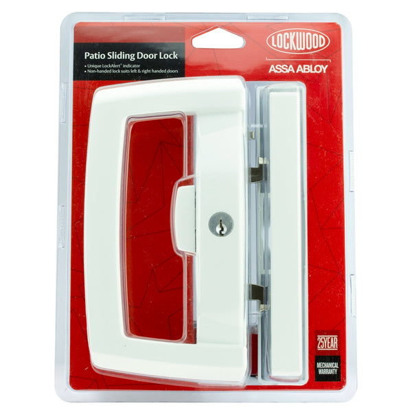 Lockwood White Onyx Dual Handed Patio Sliding Door Lock