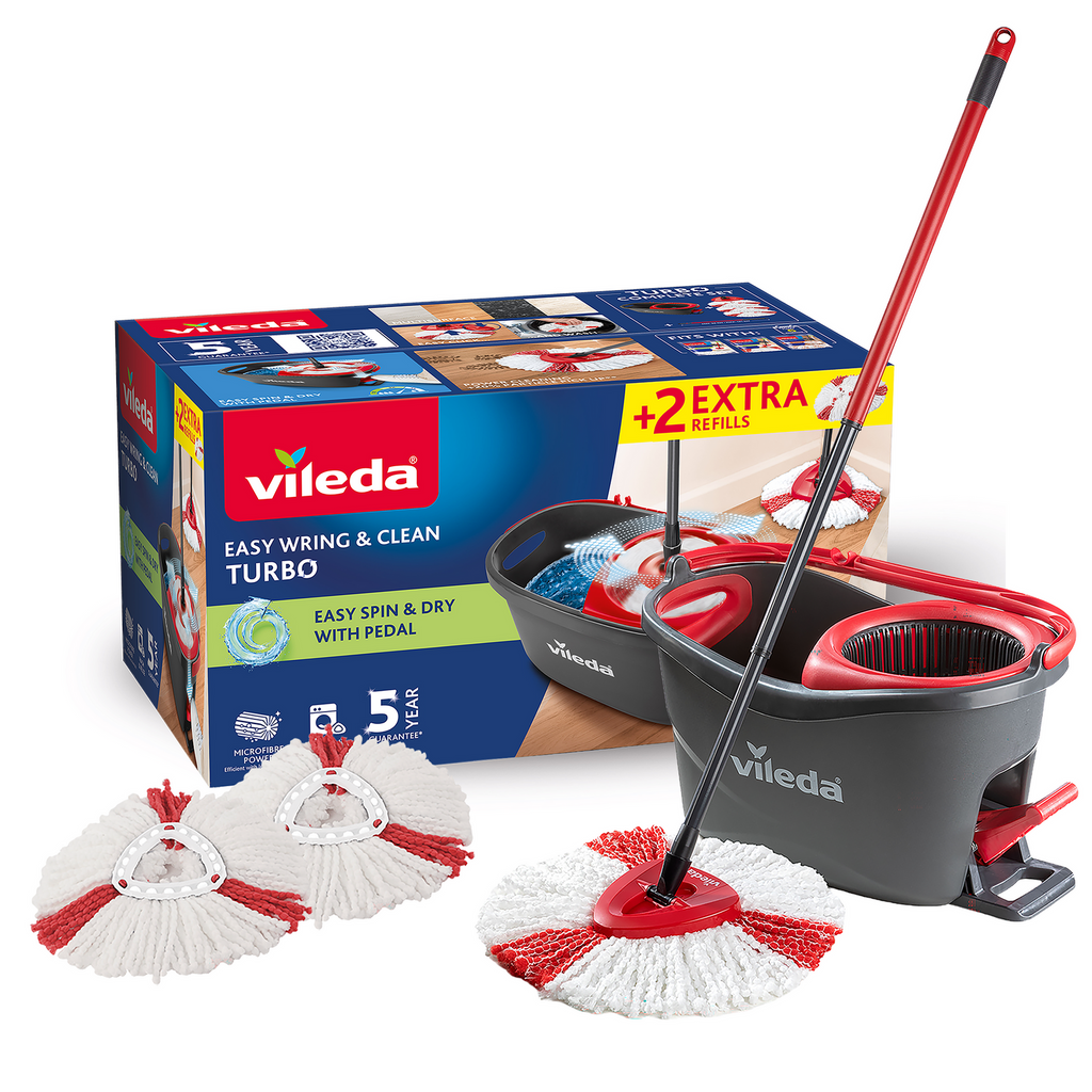 Vileda Easy Wring And Clean Turbo Mop With 2 Refills - Image 1 of 16