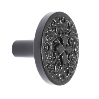 Lane Black Round Iron Knob