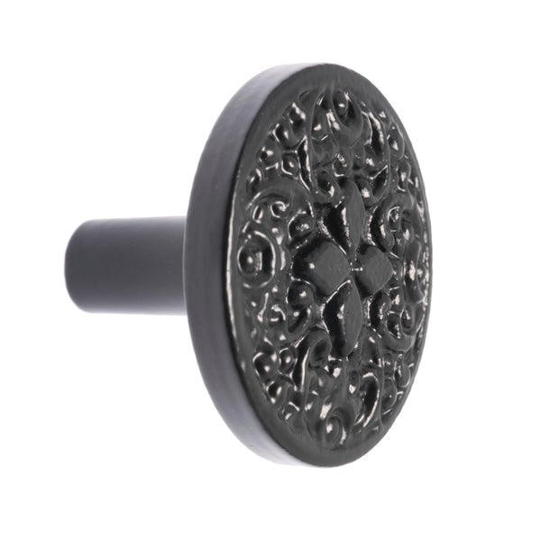 Lane Black Round Iron Knob