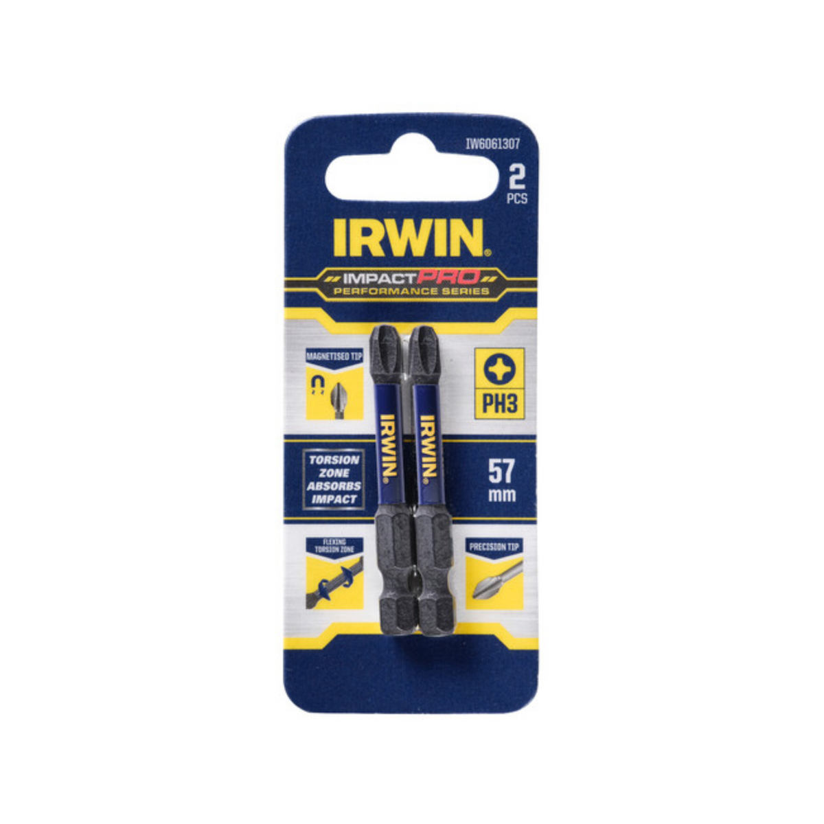 IRWIN Impact Pro Performance 57mm PH3 - 2 Pack - Image 1 of 3