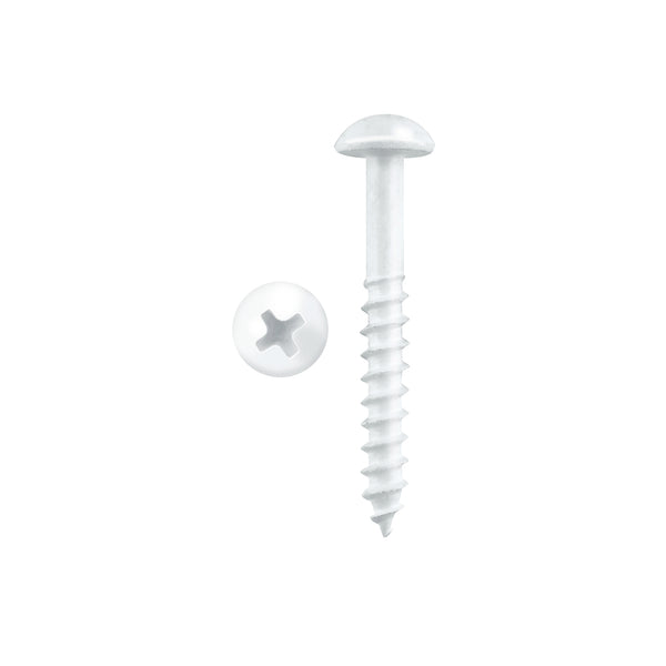 Pinnacle 4.0 x 30mm White Round Head Timber Screw - 20 Pack
