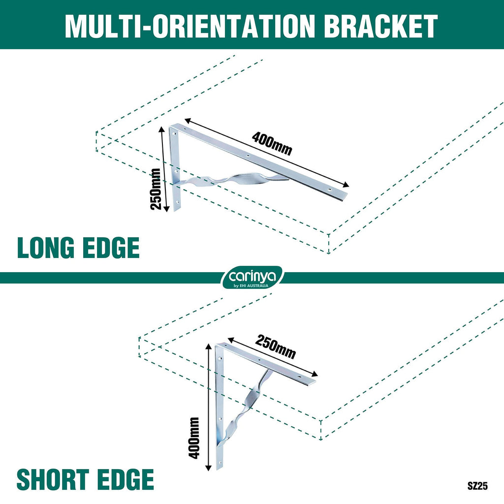 Carinya 400 x 250mm Zinc Plated Heavy Duty Twisted Stay Bracket - Image 6 of 11