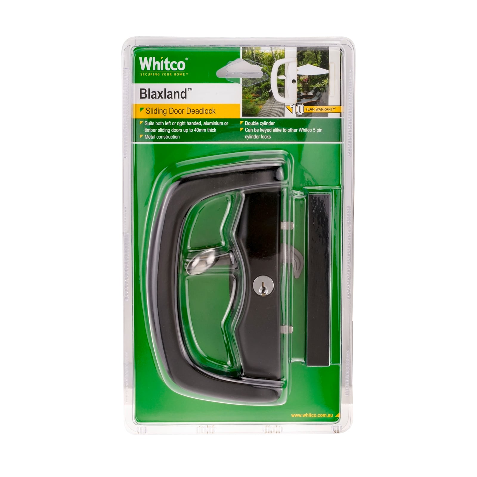 Whitco Blaxland Black Patio Sliding Door Lock - Image 1 of 1