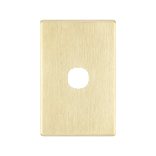 Deta S-Line Brushed Gold Finish 1 Gang Switch Cover Plate - Brushed Gold