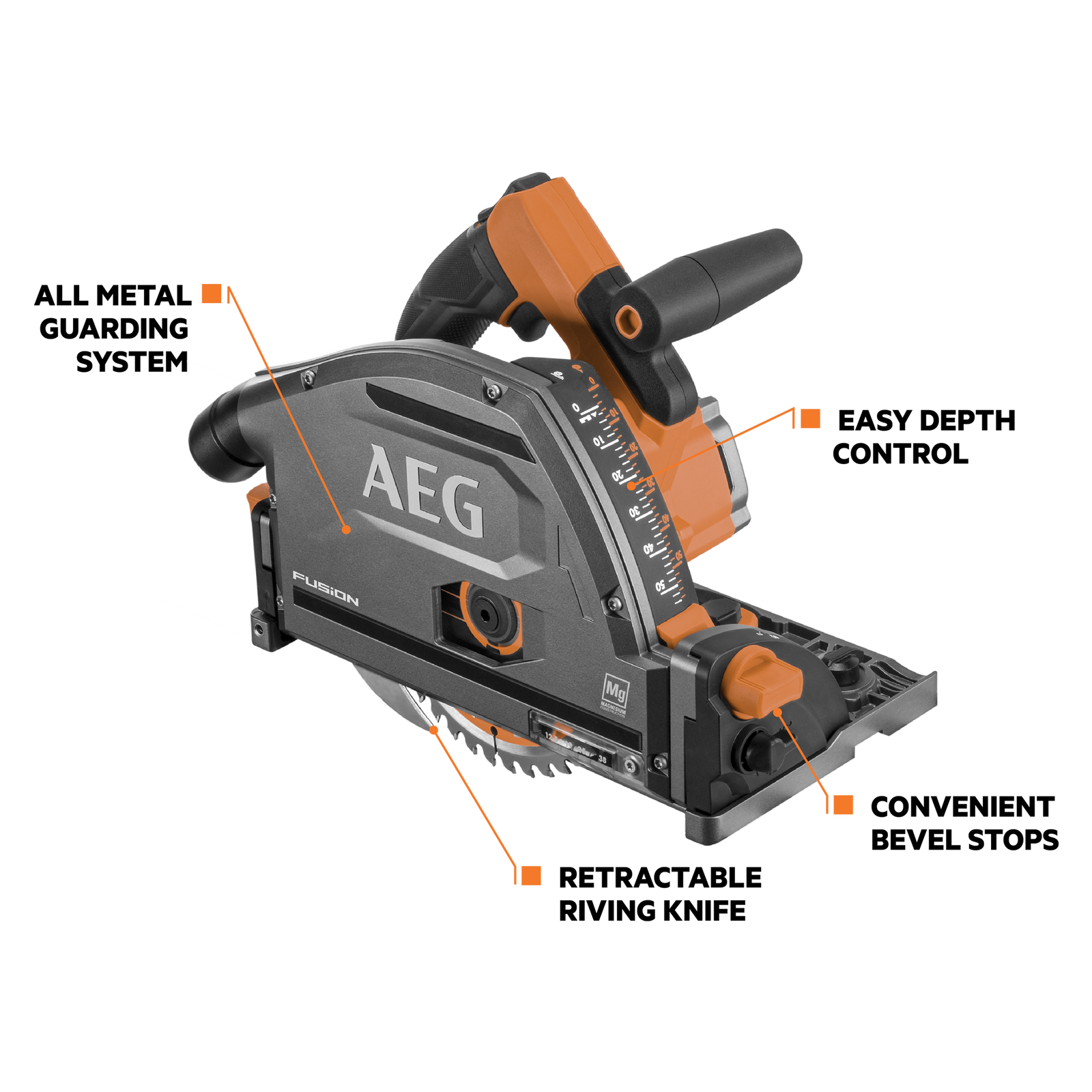 AEG 18V FUSION 165mm Track Saw A18FTSB0 - Skin Only - Image 2 of 7