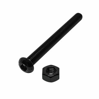 Pinnacle M6 x 80mm Black Ruspert® Round Head Bolts And Nuts - 2 Pack