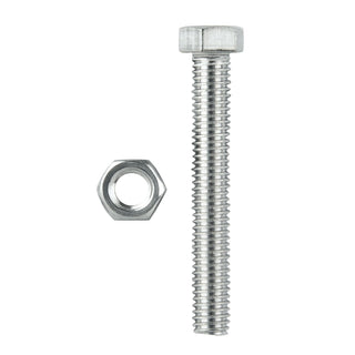 Pinnacle M6 x 75mm Zinc Plated Hex Head Bolts And Nuts - 2 Pack