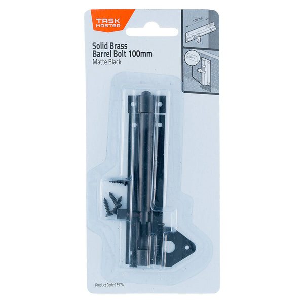 Taskmaster 100mm Black Matte Barrel Bolt