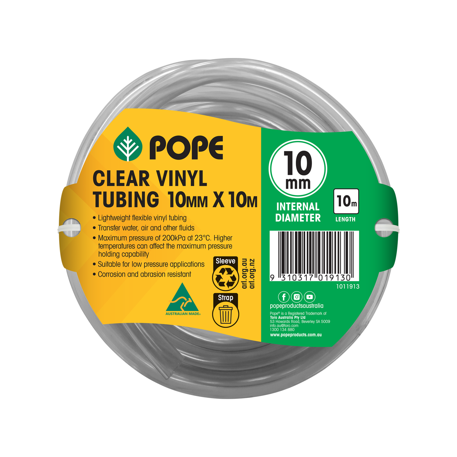Pope 10mm x 5m Clear Vinyl Tubing - Image 1 of 1