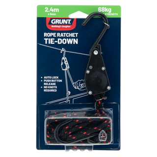 Grunt 6mm x 240cm Rope Ratchet Tie Down