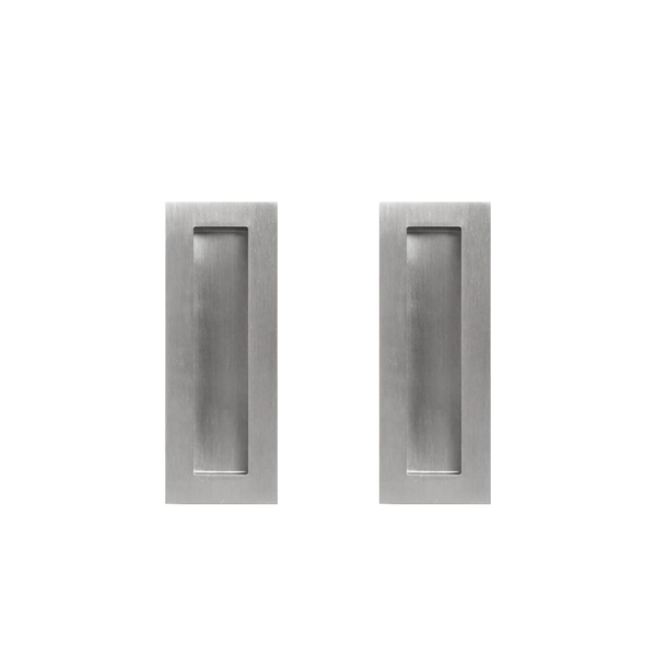 Delf 125mm Stainless Steel Sqaure Flush Pull - 2 Pack