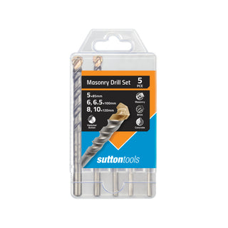 Sutton Tools 5-10mm Standard Fixing Masonry Drill Set - 5 Pack