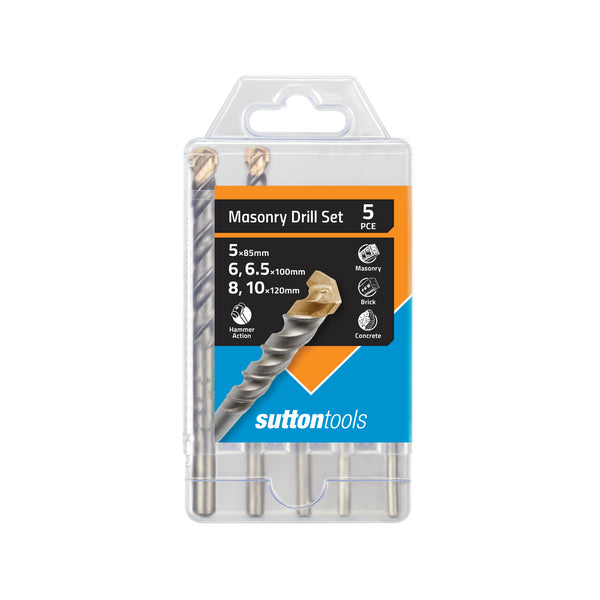 Sutton Tools 5-10mm Standard Fixing Masonry Drill Set - 5 Pack