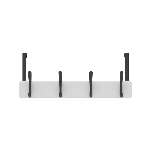 MODE 4 Black Hooks on White Board Over Door Hanger