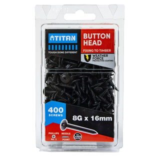 Titan 8G x 16mm Black Button Head Screws - 400 Pack