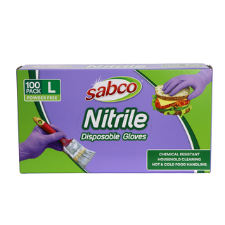 Sabco Medium Purple Nitrile Disposable Gloves 100 Pack
