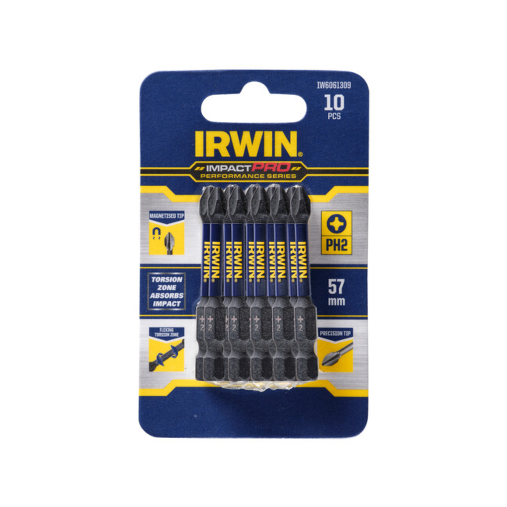 IRWIN Impact Pro Performance 57mm PH2 - 10 Pack - Image 1 of 2