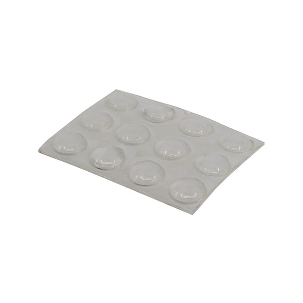 Surface Gard 10mm Clear Round Rubber Bumper - 12 Pack