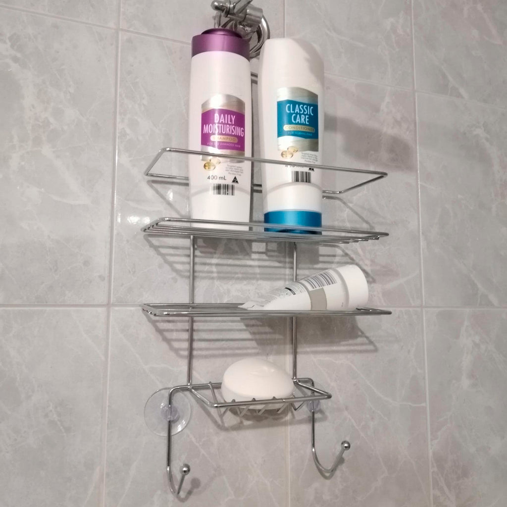 Barelli Large Chrome Bathroom Shower Caddy - Image 2 of 3