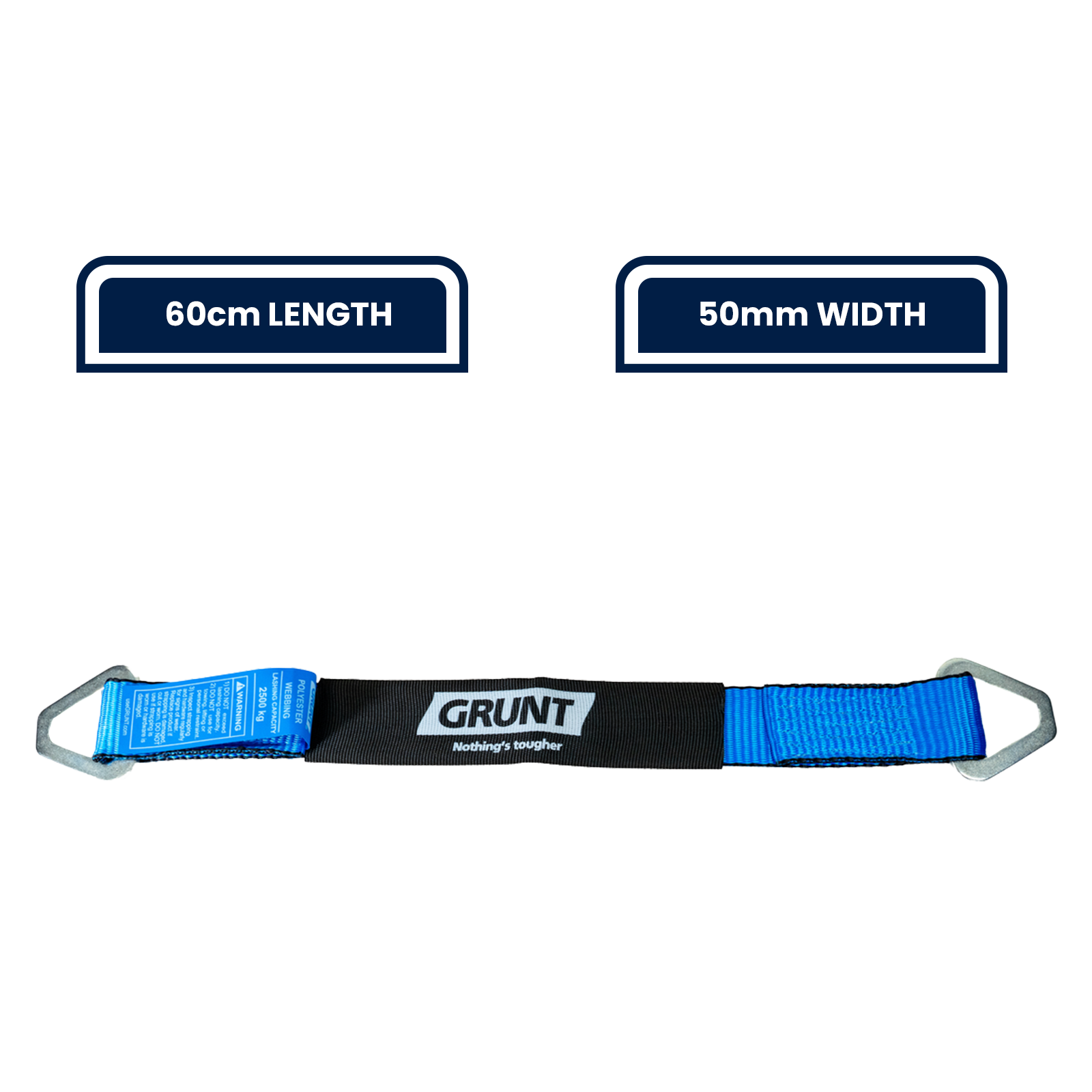 GRUNT 50mm x 60cm Black Heavy Duty Axle Strap - Image 4 of 8