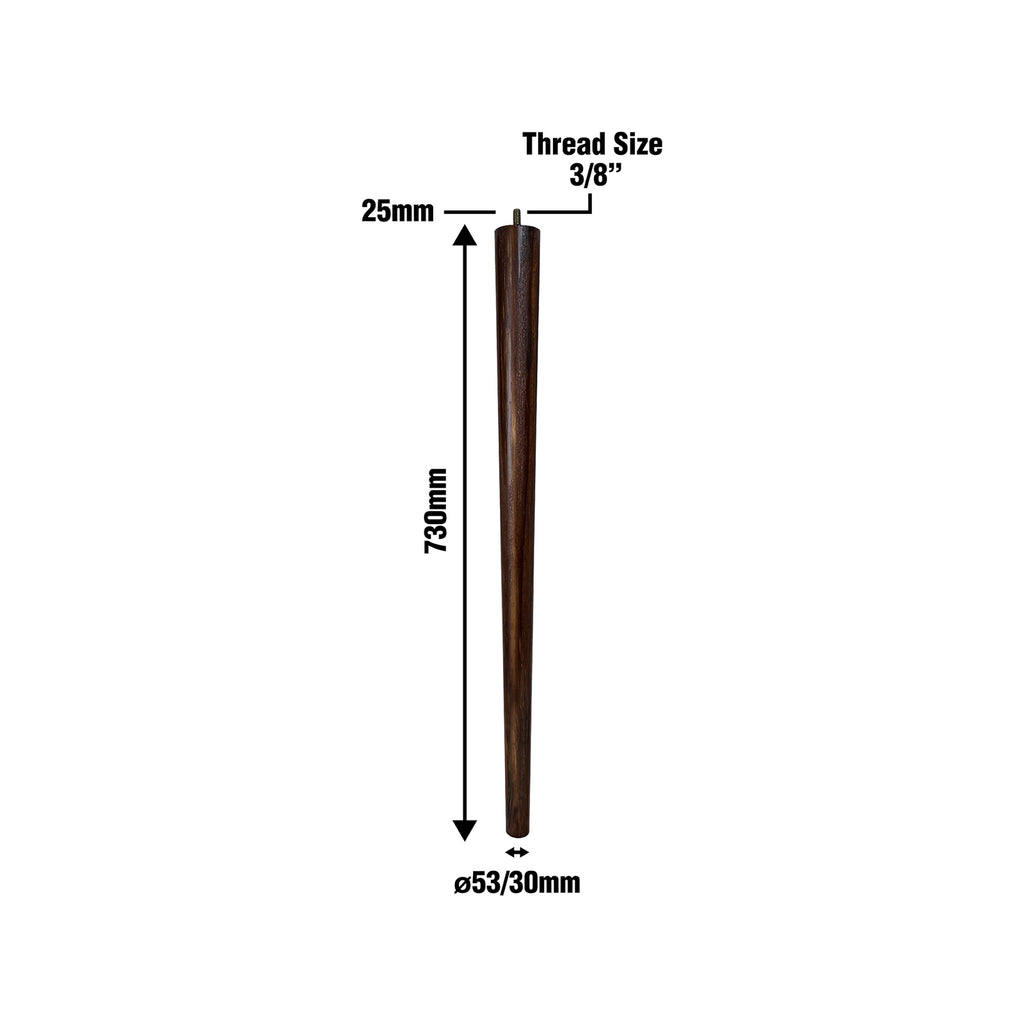 Adoored 53-30-730mm Round Rustic Tapered Wooden Leg - Image 2 of 8