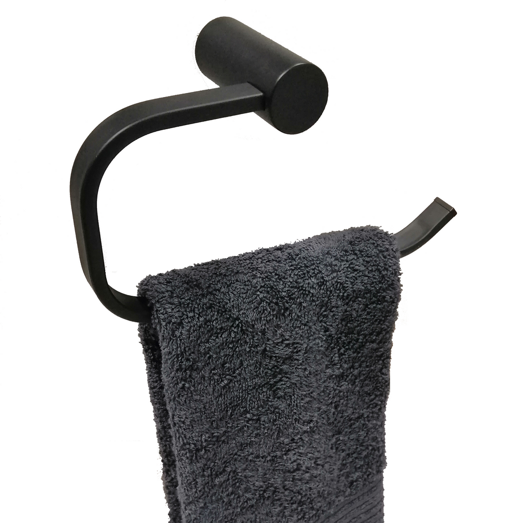 Barelli Matte Black Ambiente Single Towel Ring - Black - Image 4 of 5