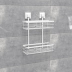 Fusion-Loc Matte White Style Suction Double Shower Caddy - Image 4 of 5