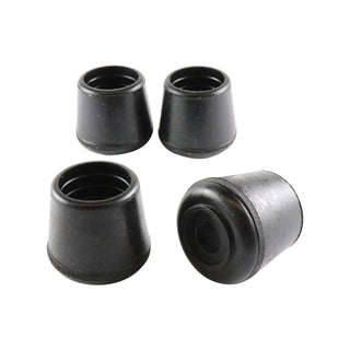 Surface Gard 22mm Black Round Rubber External Chair Tip - 4 Pack