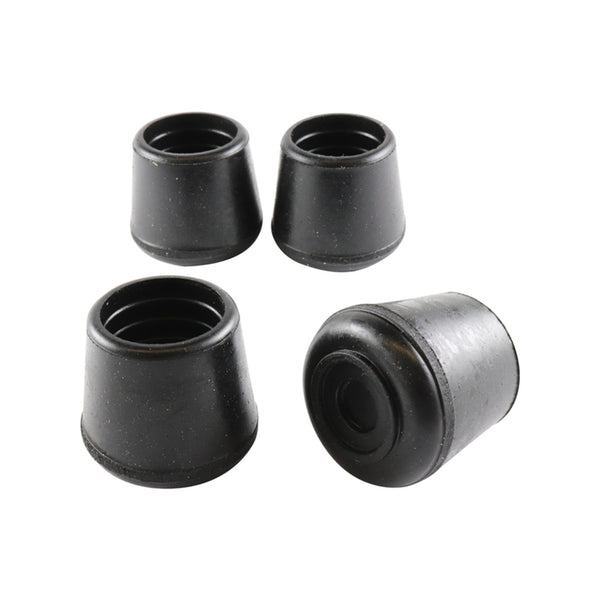 Surface Gard 22mm Black Round Rubber External Chair Tip - 4 Pack