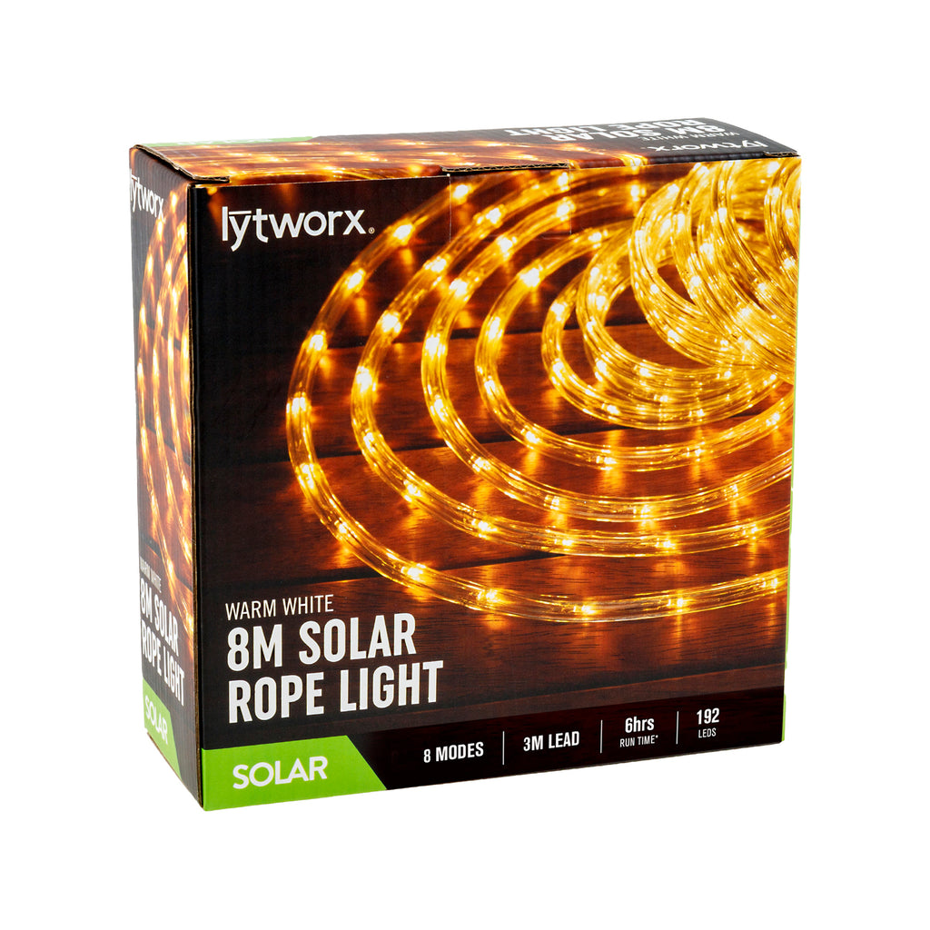 Lytworx 8m Warm White LED Solar Rope Light - Image 1 of 2