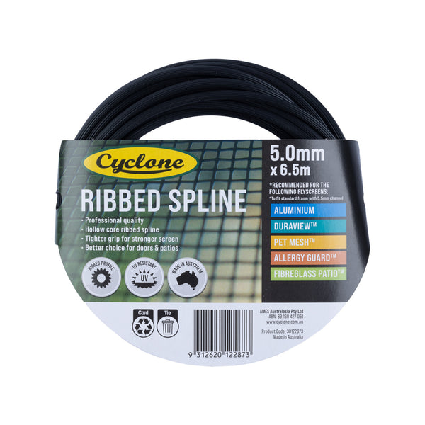 Cyclone 5.0mm x 6.5m Tufflite Ribbed Spline - 6.5m