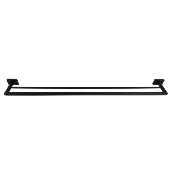 Barelli 900mm Matte Black Rigoni Double Towel Rail - 900mm