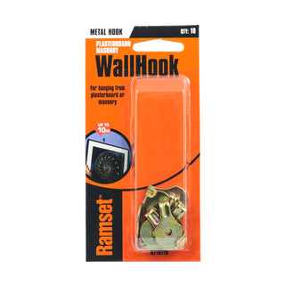 Ramset 6mm Plasterboard Masonry Wall Hook - 5 Pack