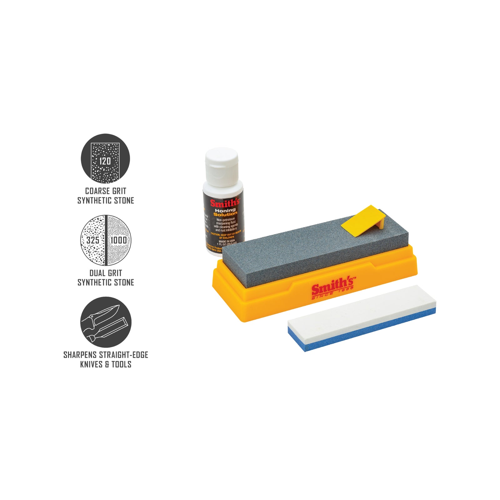 Smith's Combination Bench Stone Kit Includes Honing Solution - Image 3 of 8