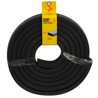 Moroday 12 x 38mm x 3m Black Rubber Rectangle EPDM Sponge