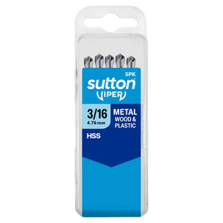 Sutton Tools 3/16" Viper Imperial Drill Bit - 5 Pack
