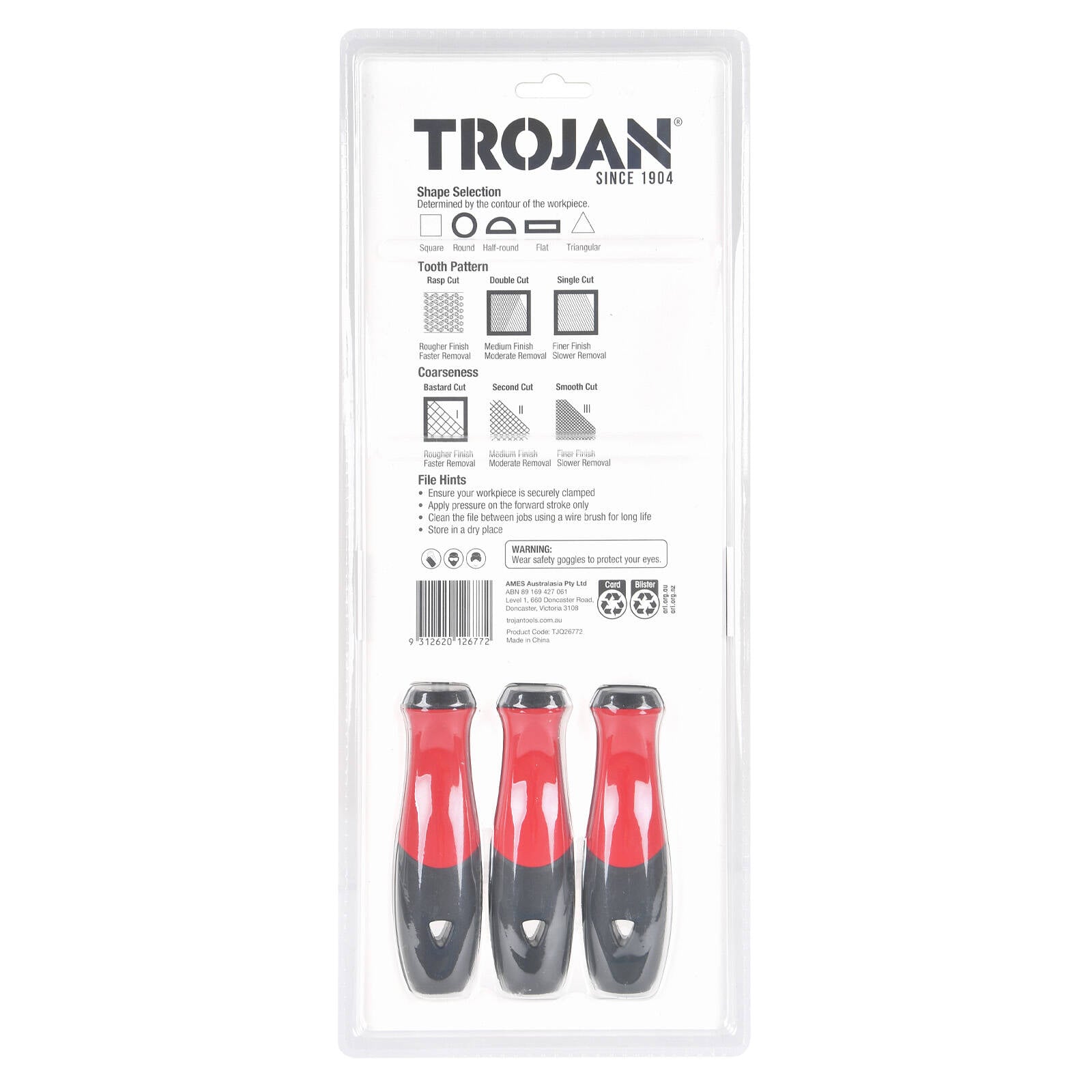 Trojan 3 Piece FIle Set - Image 4 of 4