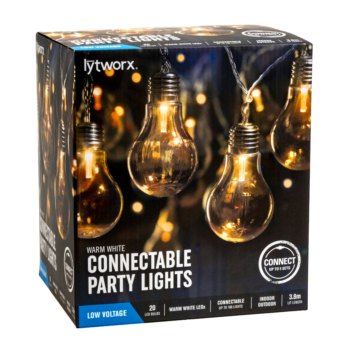 Lytworx 20 Warm White Connectable Party Lights - Image 1 of 2