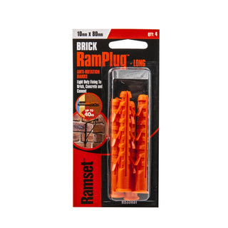 Ramset 10 x 80mm Long Anchor RamPlug - 4 Pack