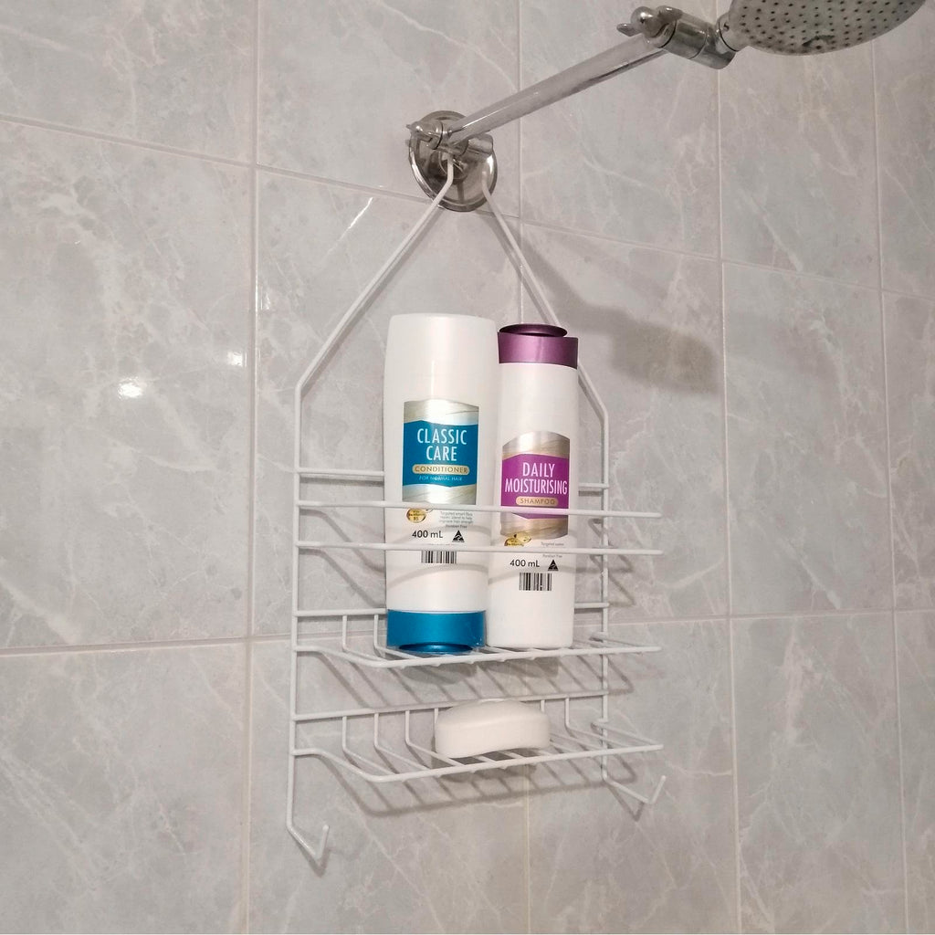 Barelli Large White Bathroom Shower Caddy - Image 2 of 2