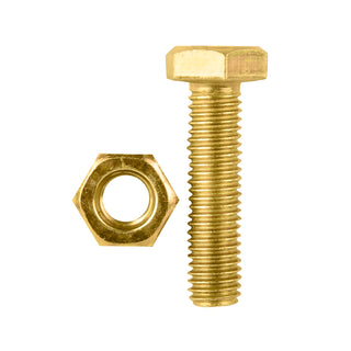 Pinnacle M10 x 40mm Yellow Zinc Hi Tensile Hex Bolt And Nut - 4 Pack