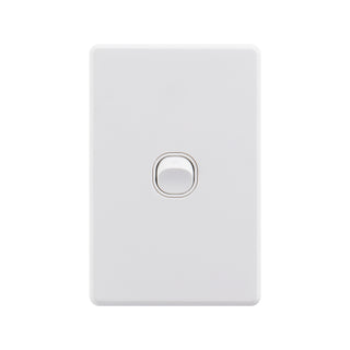 DETA White Gloss S-Line Single Vertical Wall Switch - Gloss White
