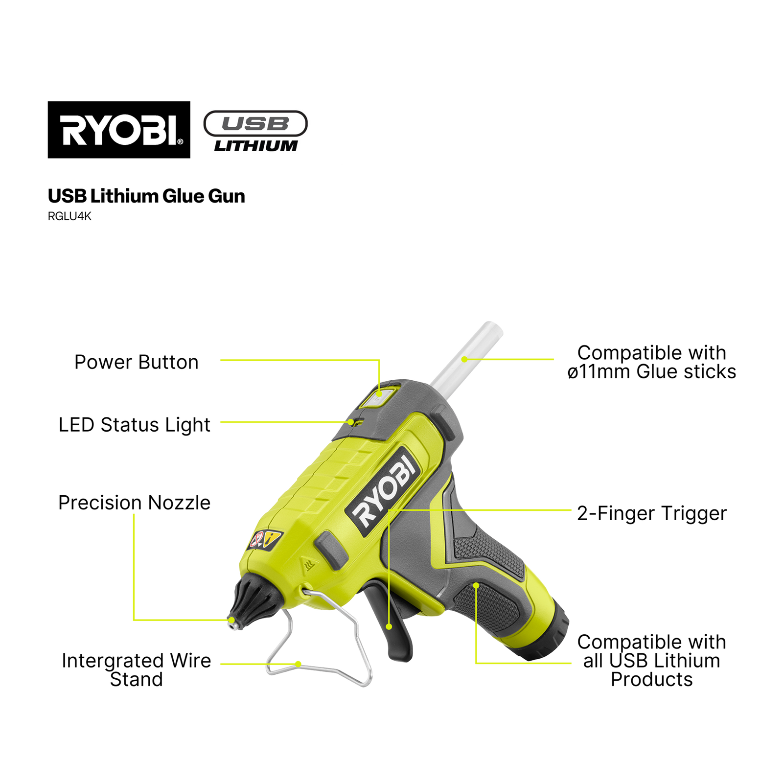 Ryobi USB Lithium Glue Tool 2Ah Kit - Image 3 of 10
