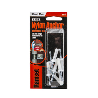 Ramset 6.5 x 25mm Nylon Anchor - 8 Pack