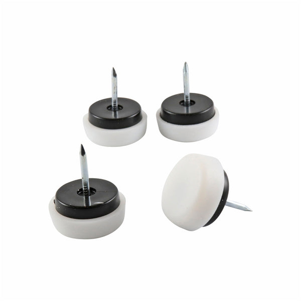 Surface Gard 22mm White Plastic Cushioned Glide - 4 Pack